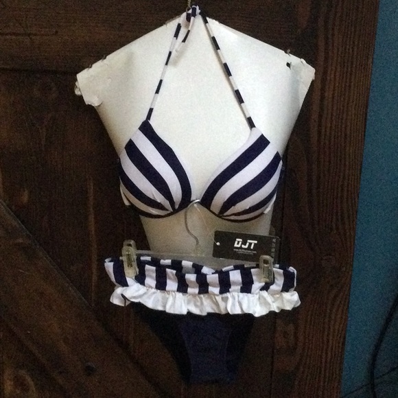 DJT Other - NWT striped bikini top and bottom bathing suit